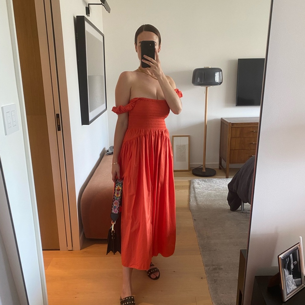 La Ligne Vibrant Poppy Midi Dress